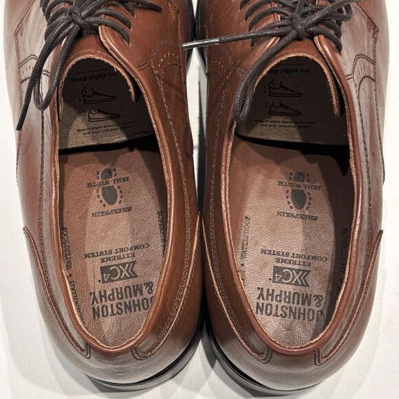 NWOB Johnston & Murphy Branning Brown Leather Cap Toe Derby Men Size 12 X-Wide - Picture 7 of 15